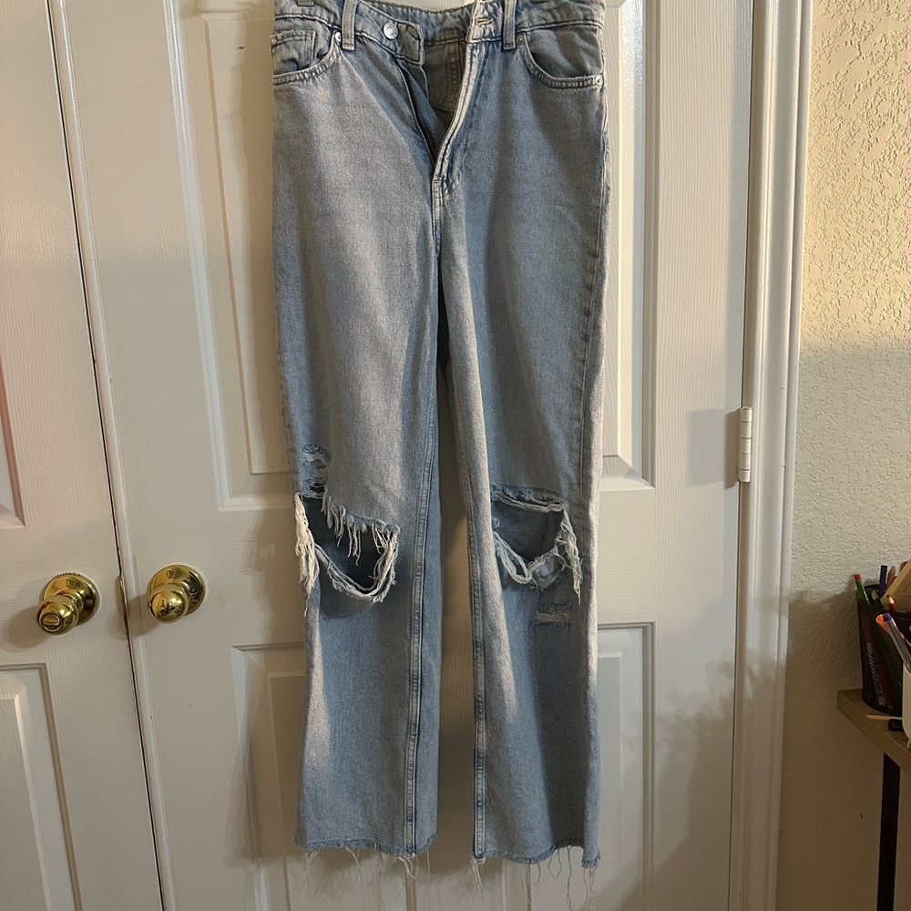 Light Blue Distressed Women's Jeans